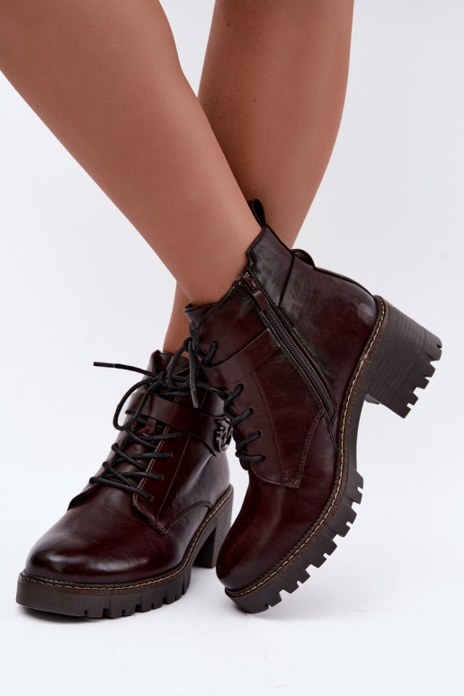 Wärmende Damen-Stiefeletten in Bordeaux Calielle