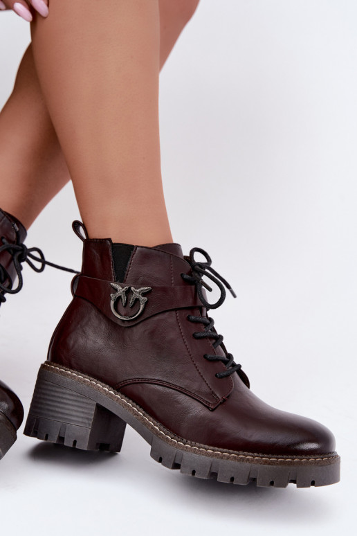 Wärmende Damen-Stiefeletten in Bordeaux Calielle