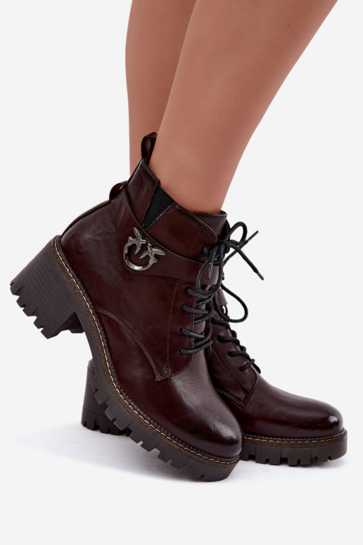 Wärmende Damen-Stiefeletten in Bordeaux Calielle