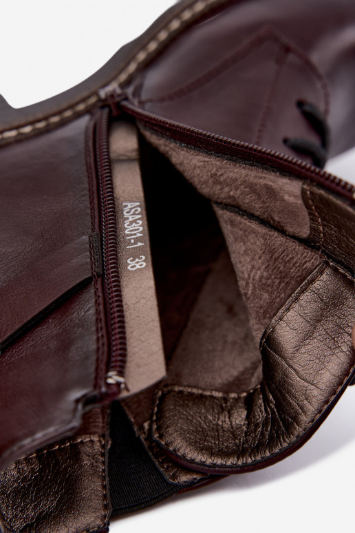Wärmende Damen-Stiefeletten in Bordeaux Calielle