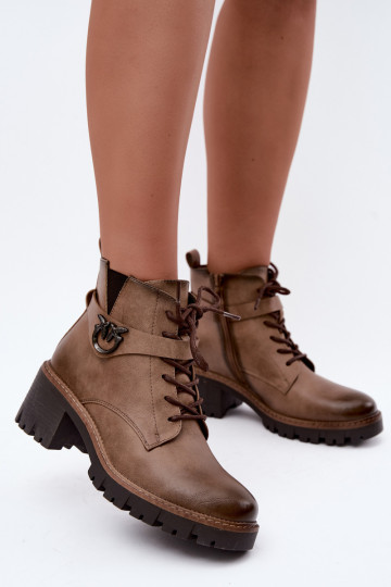 Wärmende Damen-Stiefeletten in Braun Calielle 2
