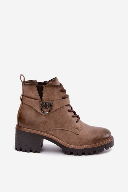 Wärmende Damen-Stiefeletten in Braun Calielle