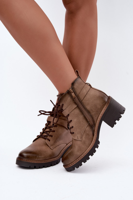 Wärmende Damen-Stiefeletten in Braun Calielle