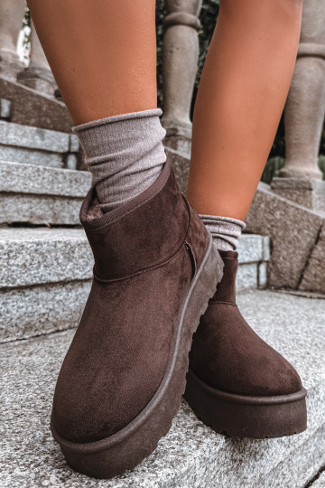 Schneestiefel mit Plattform Big Star UU274223 in Schokolade 2