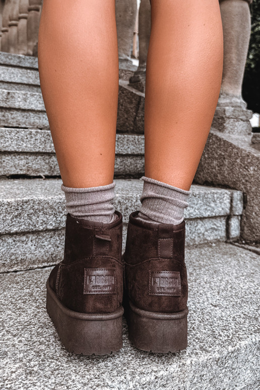 Schneestiefel mit Plattform Big Star UU274223 in Schokolade