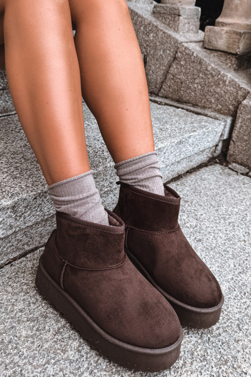 Schneestiefel mit Plattform Big Star UU274223 in Schokolade