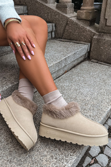 Schneestiefel mit Plattform und Fell Big Star UU274204 in Sand