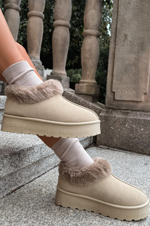 Schneestiefel mit Plattform und Fell Big Star UU274204 in Sand