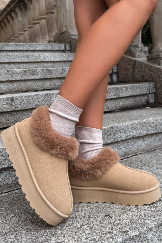 Schneestiefel mit Plattform und Fell Big Star UU274202 in Braun