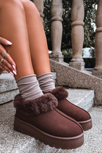 Schneestiefel mit Plattform und Fell Big Star UU274203 in Schokolade 2