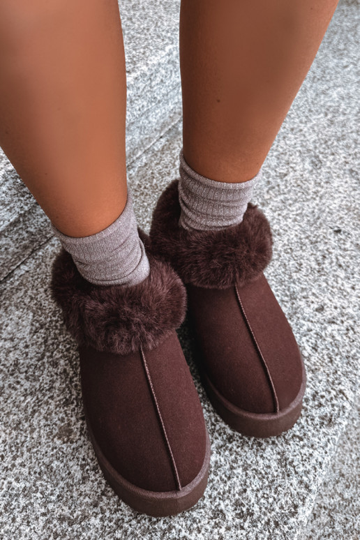 Schneestiefel mit Plattform und Fell Big Star UU274203 in Schokolade