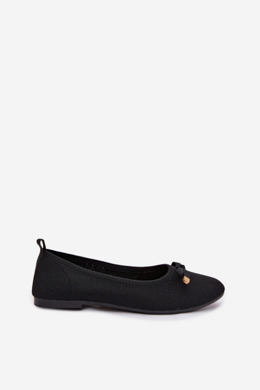 Schwarze Ballerinas mit Schleifen Amelivra