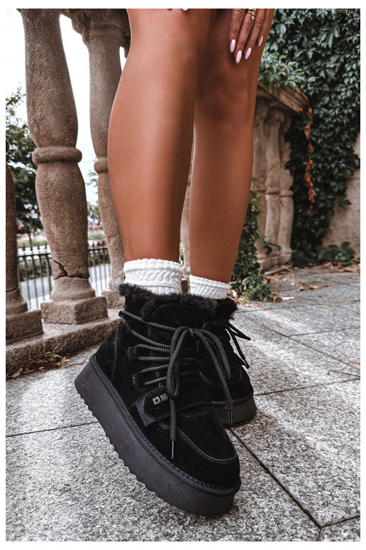 Damen Wildleder Schneestiefel schwarz Big Star