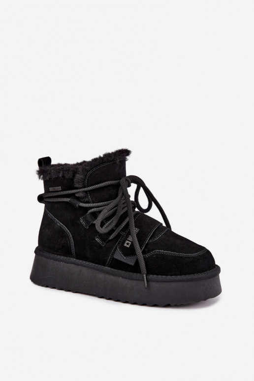 Damen Wildleder Schneestiefel schwarz Big Star