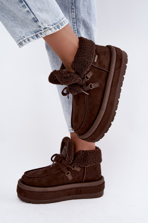 Schneestiefel mit Plattform und Isolierung Big Star UU274214 in Schokoladenfarbe