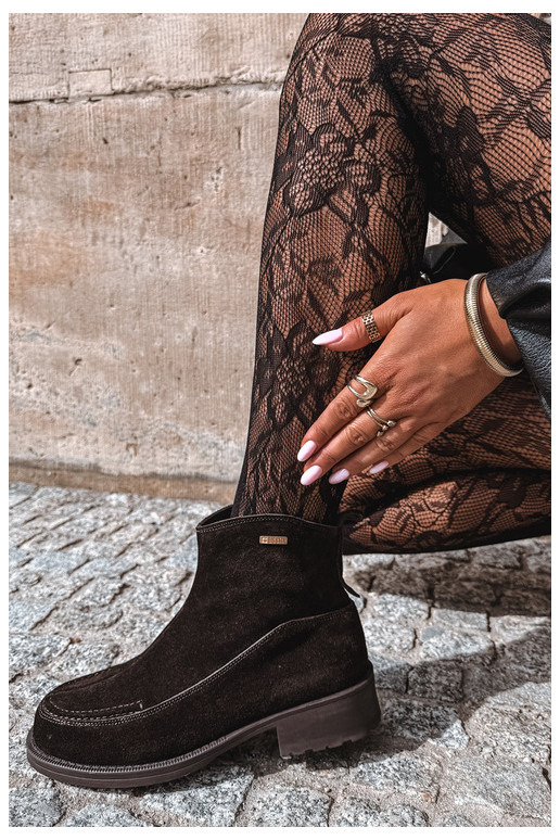 natürliche Wildleder isolierte Stiefel für Damen Big Star UU274602 in Schokoladenfarbe