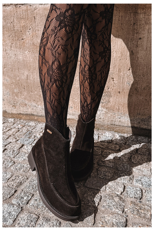 natürliche Wildleder isolierte Stiefel für Damen Big Star UU274602 in Schokoladenfarbe