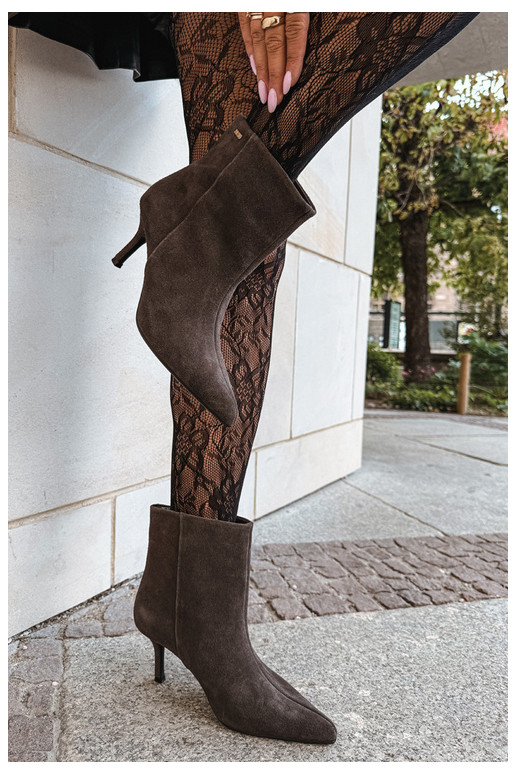 Wildlederstiefel mit dünnen Absätzen und Isolierung, zum Hineinschlüpfen Big Star UU274492 braun