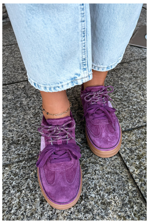 Lila Damen-Sneaker aus Kunstveloursleder mit Isolierung Big Star UU274772