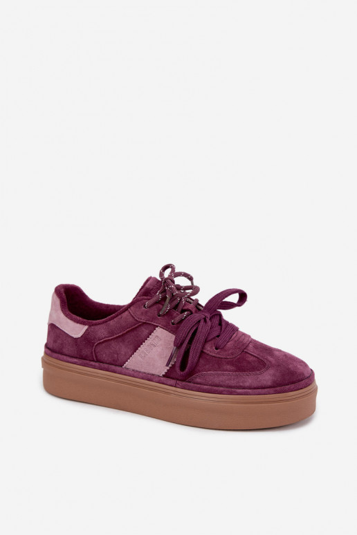 Lila Damen-Sneaker aus Kunstveloursleder mit Isolierung Big Star UU274772