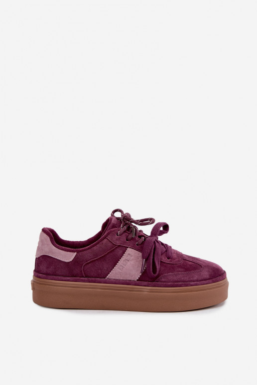 Lila Damen-Sneaker aus Kunstveloursleder mit Isolierung Big Star UU274772