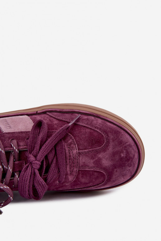Lila Damen-Sneaker aus Kunstveloursleder mit Isolierung Big Star UU274772