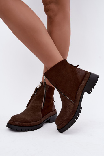 Wärmende Wildleder Schuhe für Damen Tai turiciejka K7732-02 in Braun 2