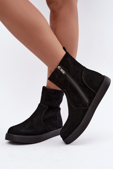 Wärmende Wildleder Schuhe für Damen Tai turiciejka K7800-01 in Schwarz 2
