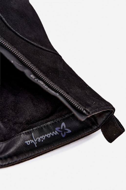 Wärmende Wildleder Schuhe für Damen Tai turiciejka K7800-01 in Schwarz