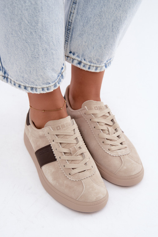 Kunstveloursleder Damen-Sneaker Big Star UU274440 in Sand