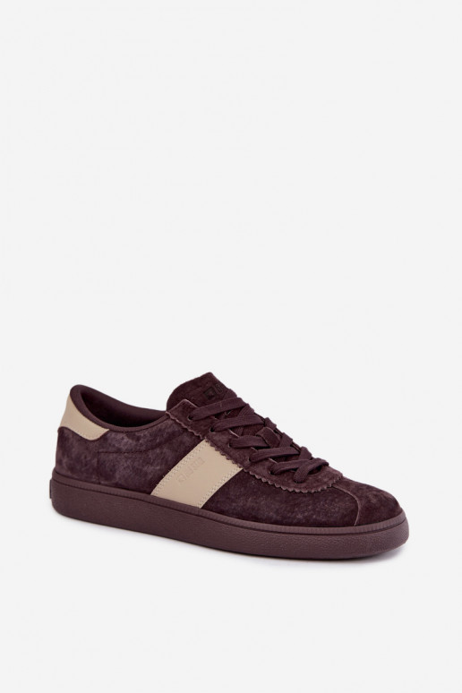 Wildleder Sneaker für Damen Big Star UU274438 in Schokoladenfarbe