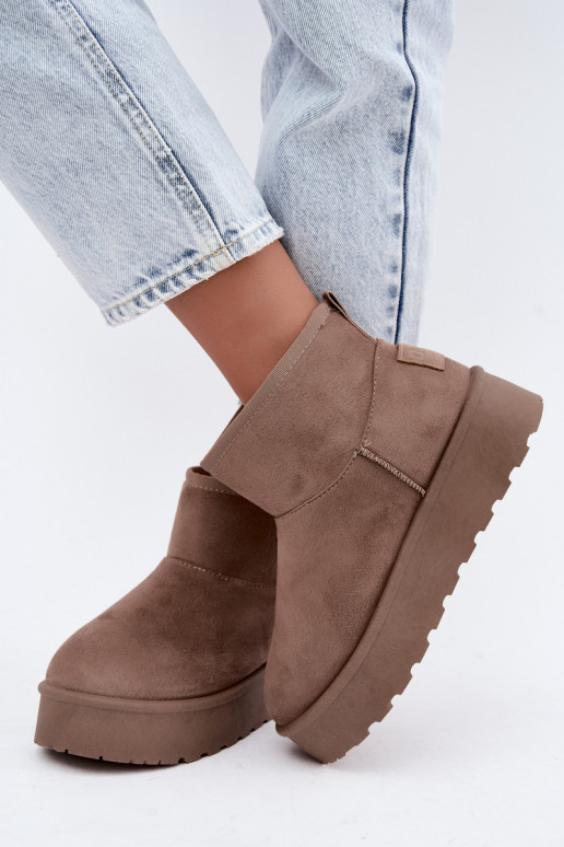 Schneestiefel mit Plattform Big Star UU274224 in Sand