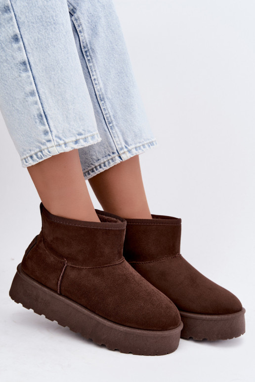 Schneestiefel mit Plattform Big Star UU274223 in Schokolade