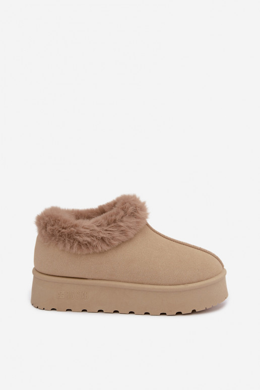 Schneestiefel mit Plattform und Fell Big Star UU274204 in Sand