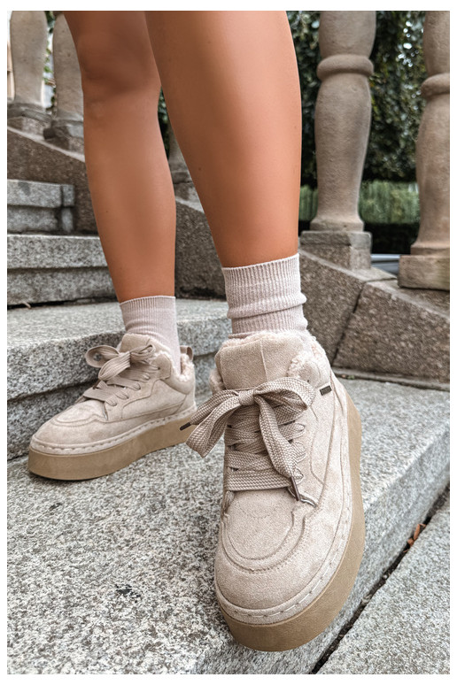 Schneestiefel mit Plattform und Schnürsenkeln Big Star UU274187 in Sand