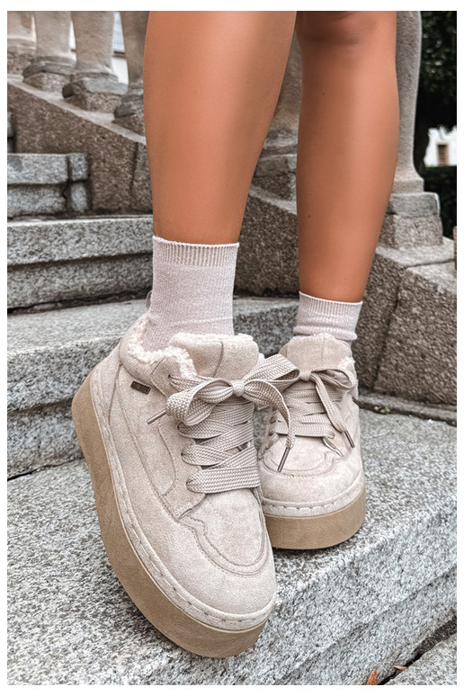 Schneestiefel mit Plattform und Schnürsenkeln Big Star UU274187 in Sand
