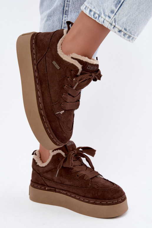 Schneestiefel mit Plattform und Schnürsenkeln Big Star UU274188 in Schokolade