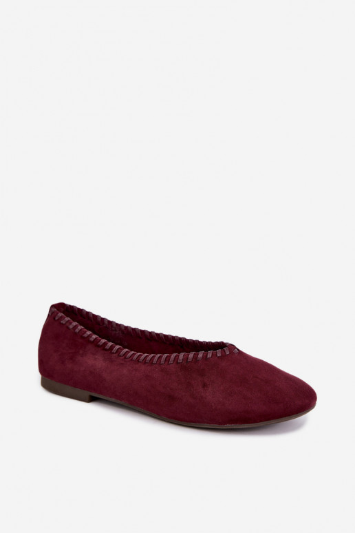 Ballerinas mit geflochtenem Rand in Bordeaux Talessa