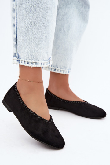 Schwarze Ballerinas mit geflochtenem Detail Talessa 2