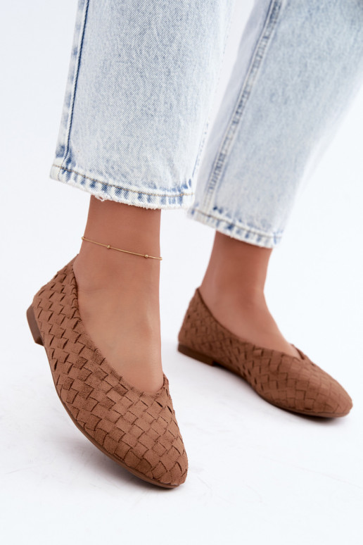 Braune Ballerinas mit Mustern Larelle