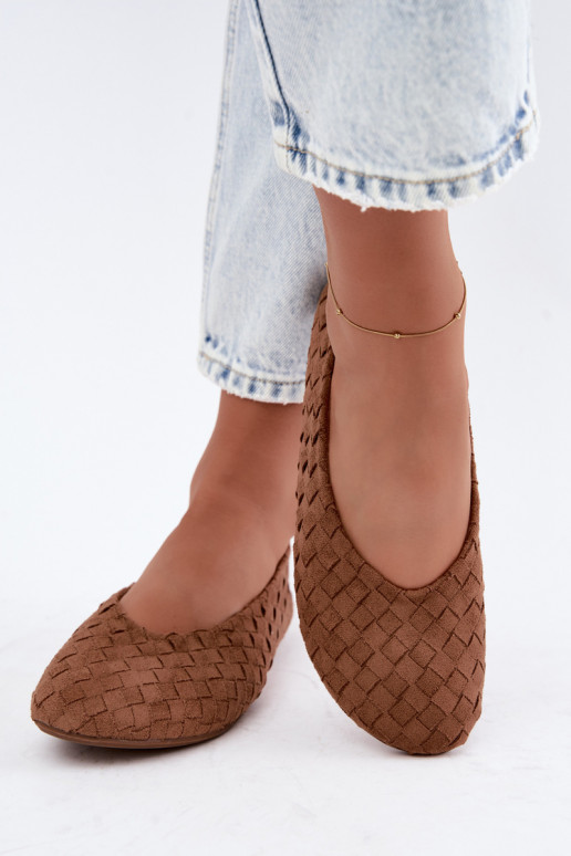 Braune Ballerinas mit Mustern Larelle