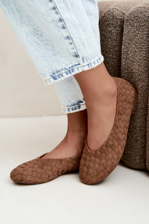 Braune Ballerinas mit Mustern Larelle