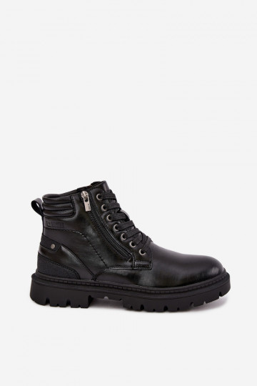 Schwarze isolierte Lederstiefel für Männer Big Star UU174242 2