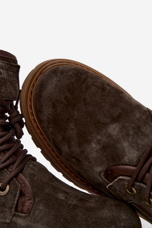 Dunkelbraune Wildlederstiefel für Männer Big Star UU174254