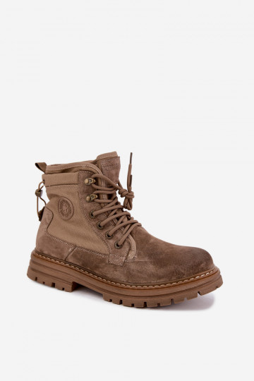 Beige Wildlederstiefel für Männer Big Star UU174253