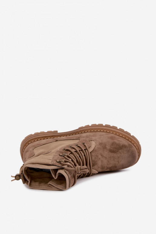 Beige Wildlederstiefel für Männer Big Star UU174253