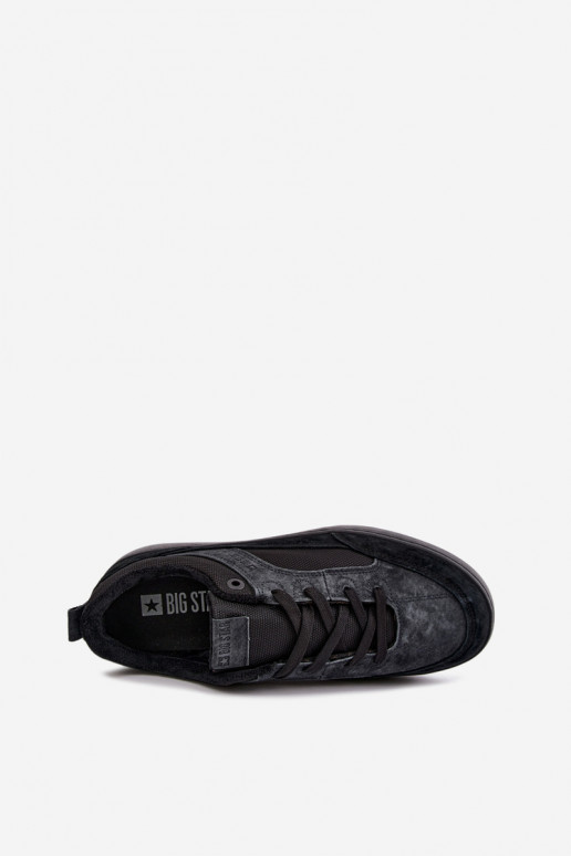 Schwarze isolierte Wildleder-Sneaker für Männer Big Star UU174118