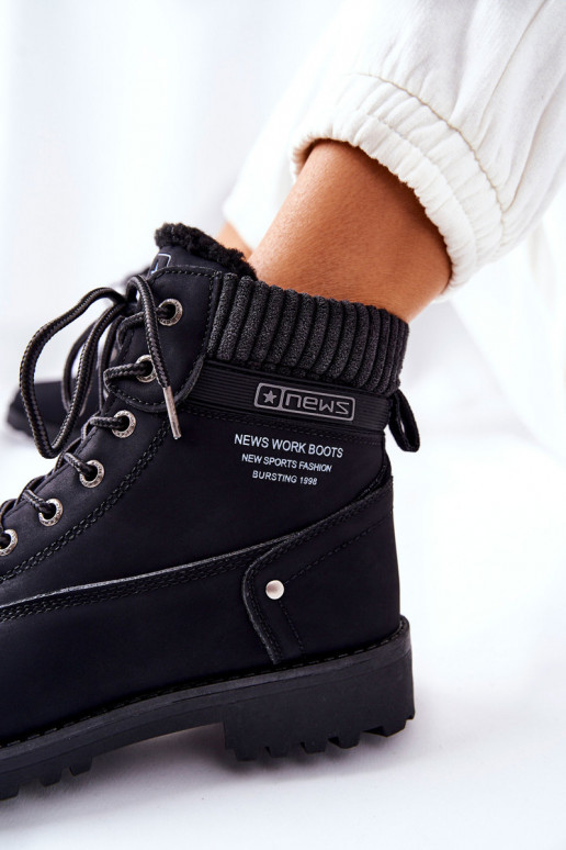 Damen schwarze Stiefeletten Grunders
