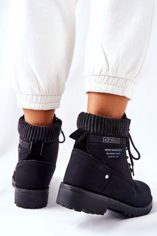 Damen schwarze Stiefeletten Grunders