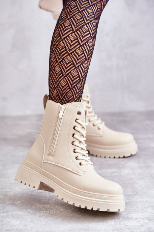 Damen isolierte elfenbeinfarbene Stiefeletten Dorchen